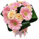букет из кремовых роз и розовых гербер. Австралия